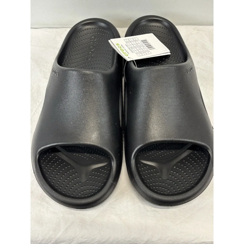 NEW! Crocs Mellow Recovery Slides Sandals Shoes Men's 12 Black Comfort
